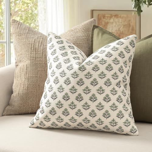 YCOLL Farmhouse Floral Euro Sham Pillow Covers 24x24 Set of 2, Rustic Country - Image 2