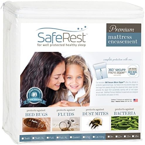 Full Size SafeRest Premium Waterproof Lab Certified Bed Bug Proof Zippered by SafeRest