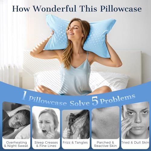 Cooling Pillow Cases 2 Pack Standard Size Cooling Pillowcases - Image 4
