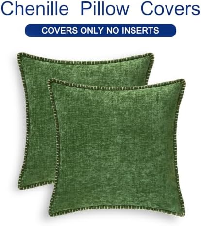 CaliTime Decorative Couch Throw Pillow Covers 24 X 24 Inches Forest Green - Image 6