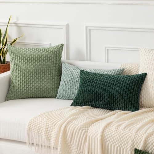 Kevin Textile Soft Corduroy 12"x24" Lumbar Pillow Cover 1 Pack, Army Green - Image 7