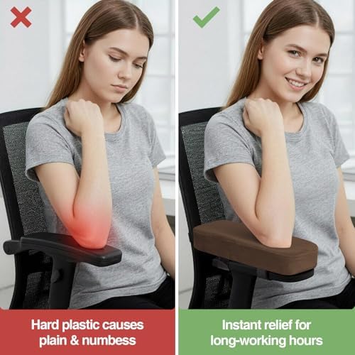 Smiry Memory Foam Office Chair Armrest Pads, Non-Slip Armrest Cushion - Image 5