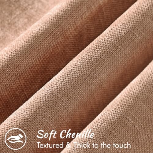 decorUhome Chenille Throw Pillow Covers 12x20 Set of 2, Dusty Pink - Image 2