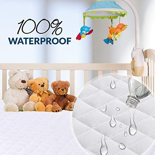 PlushDeluxe Crib Mattress Protector, 100% Waterproof, Ultra Soft Viscose Made - Image 3