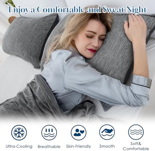 CHOSHOME Cooling Pillow Cases Zipper Pillow Covers Q-Max > 0.45 Zippered - Image 4