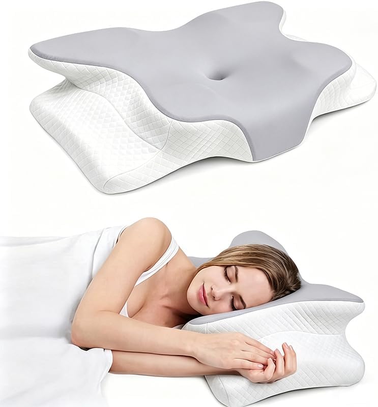 Cooling Neck Support Pillow, Adjustable Cervical Memory Foam by Unknown