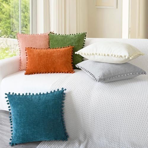 CaliTime Decorative Couch Throw Pillow Covers 22 X 22 Inches Dusty Pink - Image 4