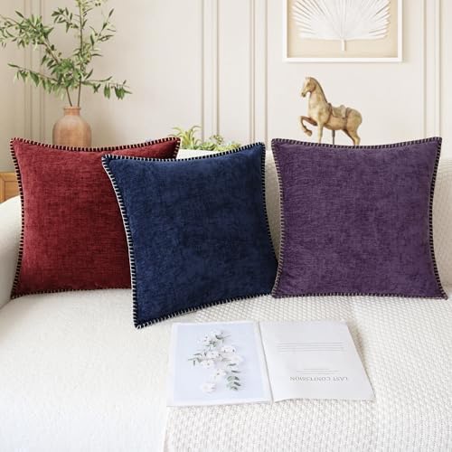 CaliTime Decorative Couch Throw Pillow Covers 16 X 16 Inches Plum Purple - Image 5