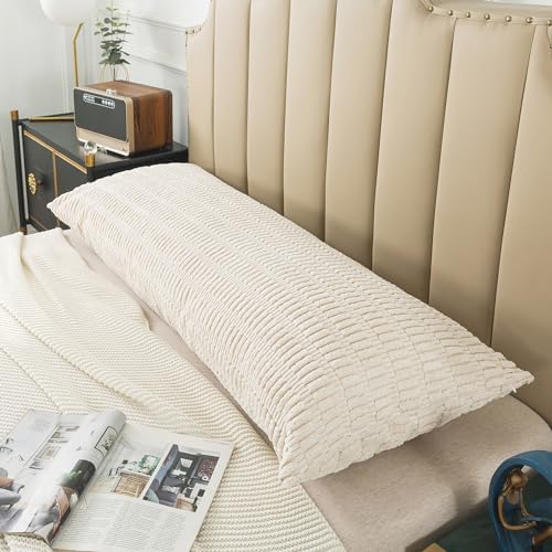 Pack of 1 Corduroy Soft Soild Body Pillow Covers Set Sofa Bedroom - Image 3