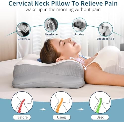 Cervical Pillow for Neck Pain Relief, Ergonomic Neck Pillow for Sleeping - Image 2