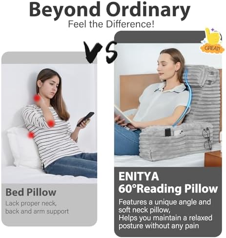 ENITYA 22" XL Back Pillow for Bed Sitting Up - Image 3