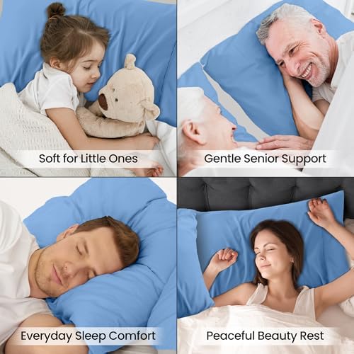 Pillow Covers Queen Set of 4, Soft and Comfy Pillow Cases, Dutch Blue - Image 6
