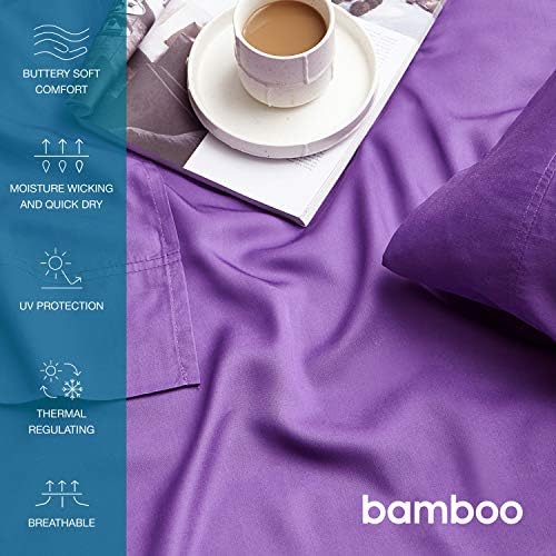 Bedsure California King Sheet Sets, Cooling Sheets, Rayon Derived from Bamboo - Image 5