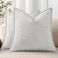 decorUhome Chenille Throw Pillow Covers 18x18 Set of 2, Light Grey by decorUhome