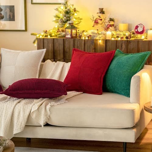 MIULEE Decorative Euro Sham Throw Pillow Covers 24x24 Inch Red 2 Pack - Image 2