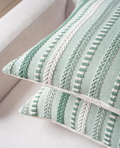 Cethom Boho Throw Pillow Covers 20x20 Inch Set of 2, Farmhouse Decorative Couch - Image 3