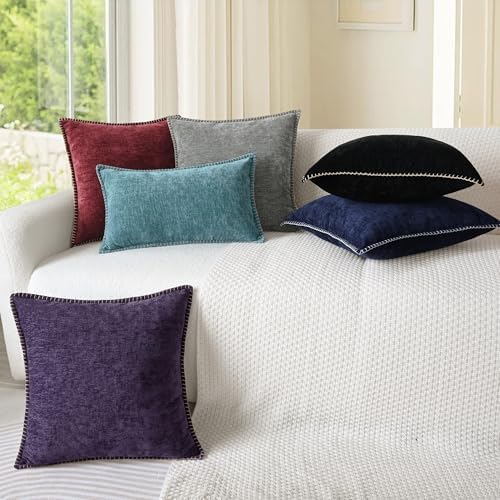 CaliTime Decorative Couch Throw Pillow Covers 26 X 26 Inches Medium Grey - Image 4