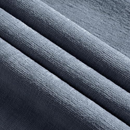 MIULEE Dark Grey Blue Chenille Couch Throw Pillow Covers - Image 6