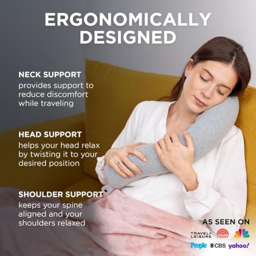 Dot&Dot Twist Memory Foam Travel Pillow, Bendable Neck Pillow - Image 4