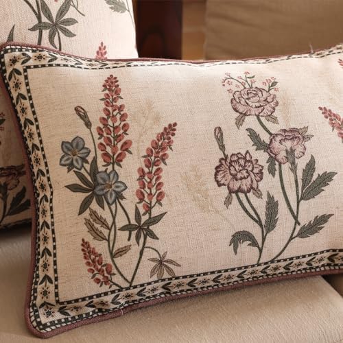 ISAENNE Designer Vintage Linen Throw Pillow Cover - Image 4