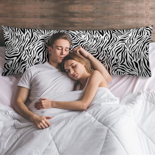 Zebras Body Pillow Pillowcase Black and White Zebra Long Body Pillow Cover - Image 6