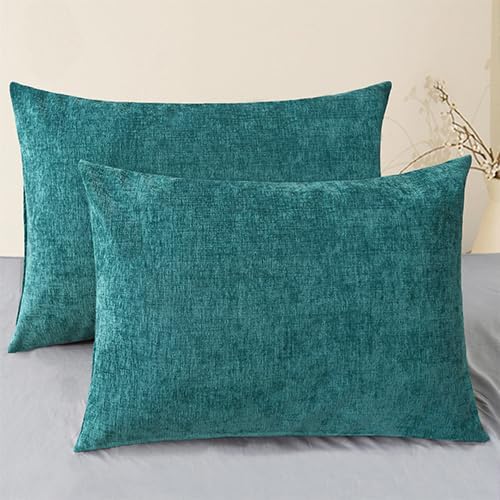 CaliTime Decorative Standard Throw Pillow Covers 26 X 20 Inches Teal by CaliTime
