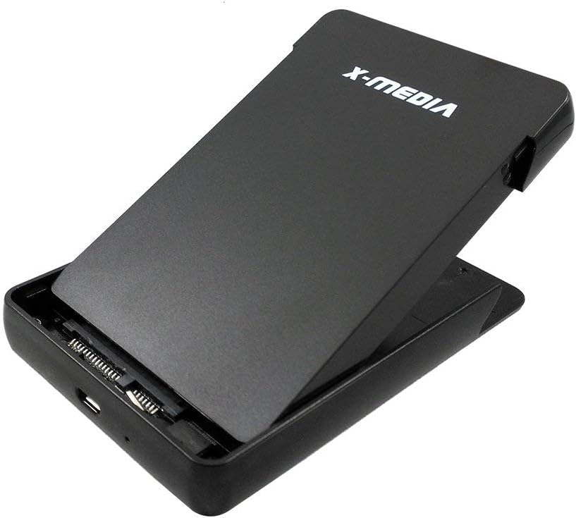 X-MEDIA XM-EN2279 2.5-Inch Tool-Free USB 2.0 SATA SSD HDD Hard Disk Drive External Enclosure Case | Support 7mm / 9.5mm