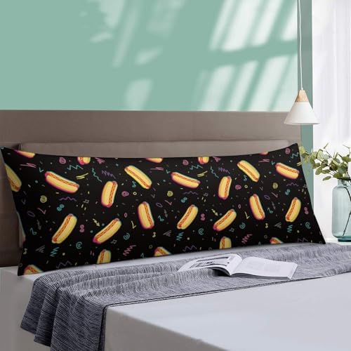 Hotdog Body Pillow Pillowcase Colorful Hot Dog Long Body Pillow Cover - Image 5