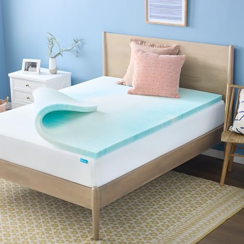 Linenspa 2 Inch Swirl Gel Memory Foam Mattress Topper, Full Size – Cooling Gel by Linenspa
