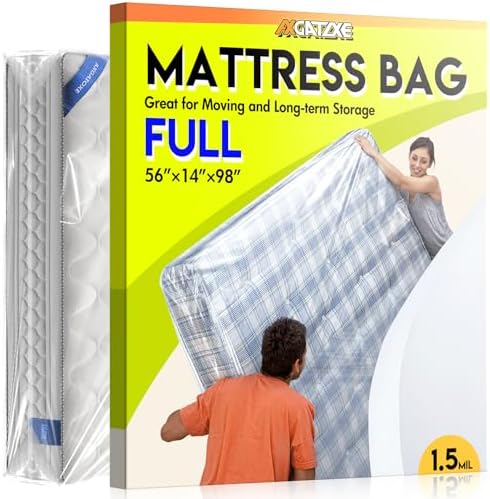 Axgatoxe Plastic Mattress Bag for Moving Storage, Full Size by AXgatoxe