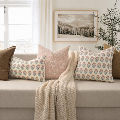 Farmhouse Floral Pillow Covers 18x18 Set of 2, Country Botanical Throw Pillow - Image 5