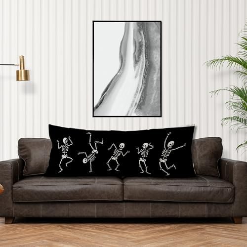 Dancing Skeleton Halloween Body Pillow Covers 20x54, Halloween Home Decor - Image 4