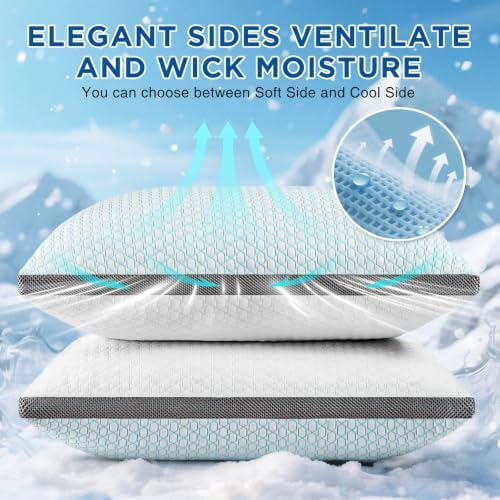 Cooling Pillows King Size Set of 2, Shredded Memory Foam Pillows - Image 7