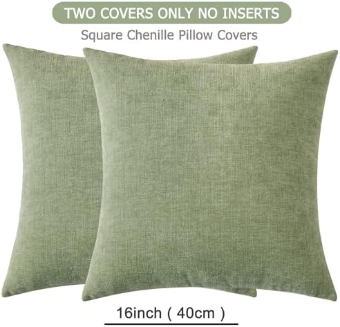 GAWAMAY Decorative Throw Pillow Covers 16x16 Inch Set of 2, Super Soft Chenille - Image 6