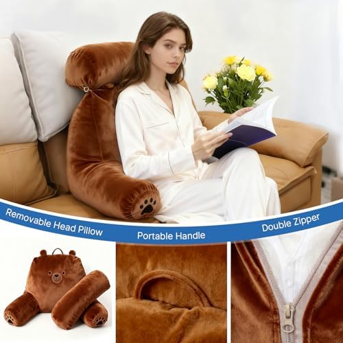 Reading Pillow Plus, Crystal Velvet Back Pillow Bed Sitting Up - Image 6