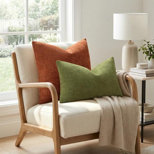 decorUhome Chenille Decorative Throw Pillow Covers 26x26 Set of 2 - Image 4