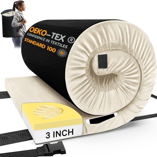 CYMULA Memory Foam Camping Mattress Pad, Sleeping Mat, Portable Roll Up Mattress by CYMULA