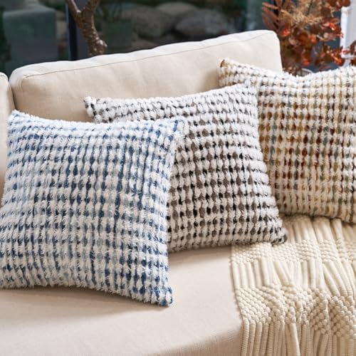 Aeckself Boho Chenille Tufted Pillow Cover 20x20 Inch, Decorative Square Throw - Image 2