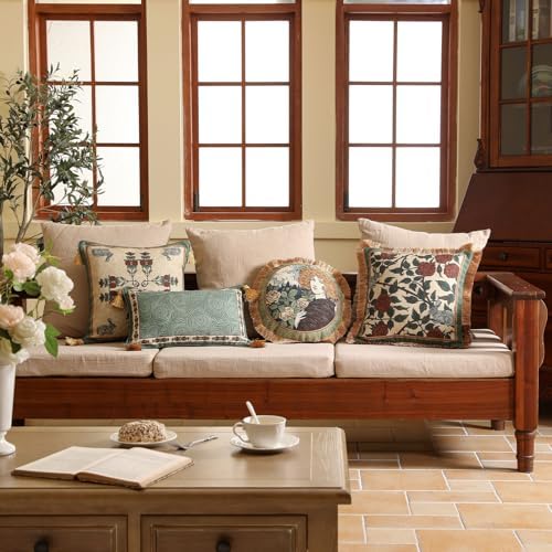 patdrea Designer Throw Pillow Covers Set of 2, French Elegant Green Linen - Image 3