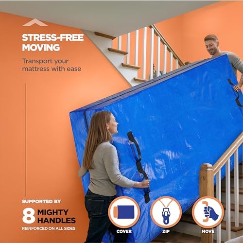 Mattress Bags For Moving With 8 Handles – Queen Mattress Moving Bag – - Image 4