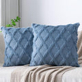 Set of 2 Soft Moroccan Throw Pillow Covers 18x18 Inch Plush Boho Decorative by Cozoomy