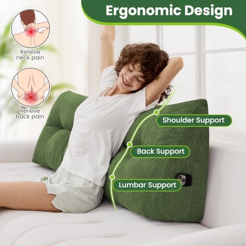 Headboard Pillow King, Triangle Bed Wedge Pillow - Image 3