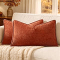 MIULEE Fall Decorative Lumbar Throw Pillow Covers 12x20 Inch Rust 2 Pack by MIULEE