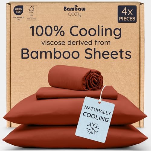 Bambaw 100% Viscose Derived from Bamboo Sheets King Size Set – 4pcs Super Soft by Bambaw