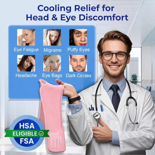 2 Pack Cooling Gel Eye Mask for Puffy Eyes, Migraine Relief, FSA Eligible - Image 2