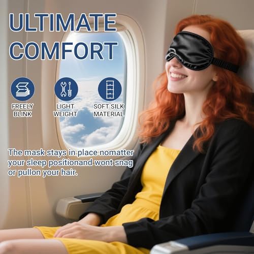 2 Pack Sleep Mask 100% Pure Mulberry Silk Eye Masks - Image 6