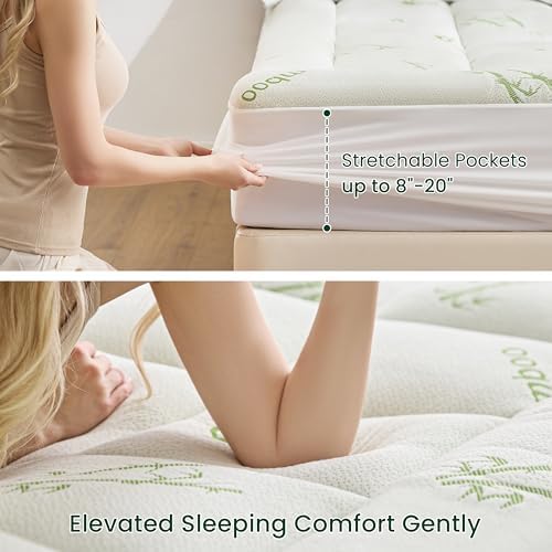 Love's cabin Full Size Mattress Topper Viscose Derived from Bamboo, Thick - Image 6