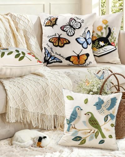 Animal Embroidered Throw Pillow Cover 18x18 Inch - Image 6