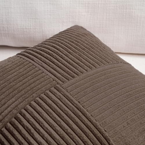 Fancy Homi 2 Packs Dark Brown Decorative Throw Pillow Covers 18x18 Inch - Image 3