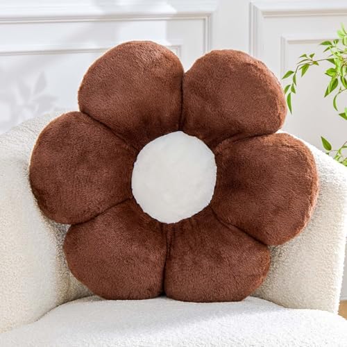 Kcvvcr Brown Flower Pillow Cute Decorative Flower Throw Pillow by Kcvvcr